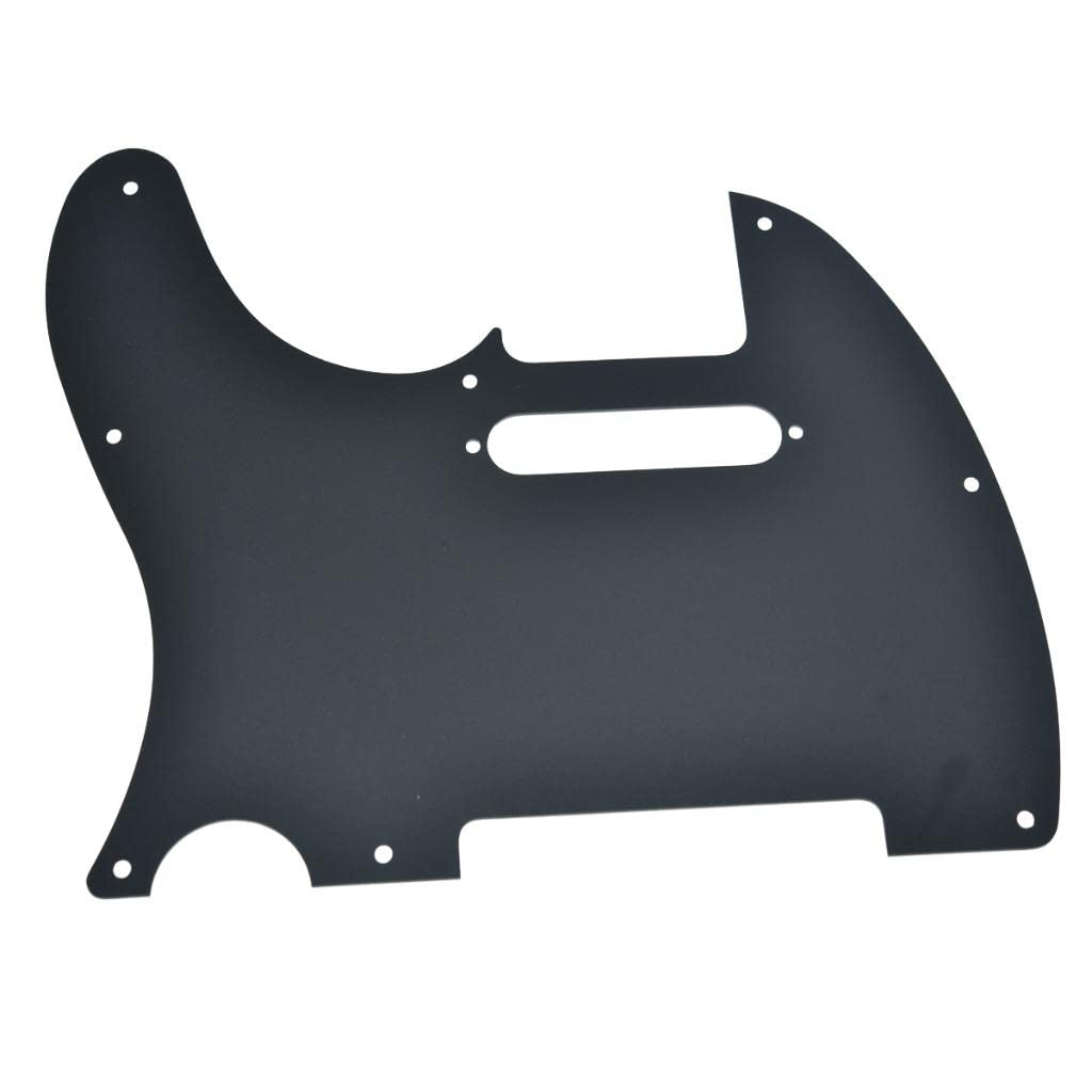 Dopro 8 Hole Matte Aluminum Tele Pickguard Metal Anodized TL Pick Guard Scratch Plate for USA/Mexico Tele/Telecaster Matte Black